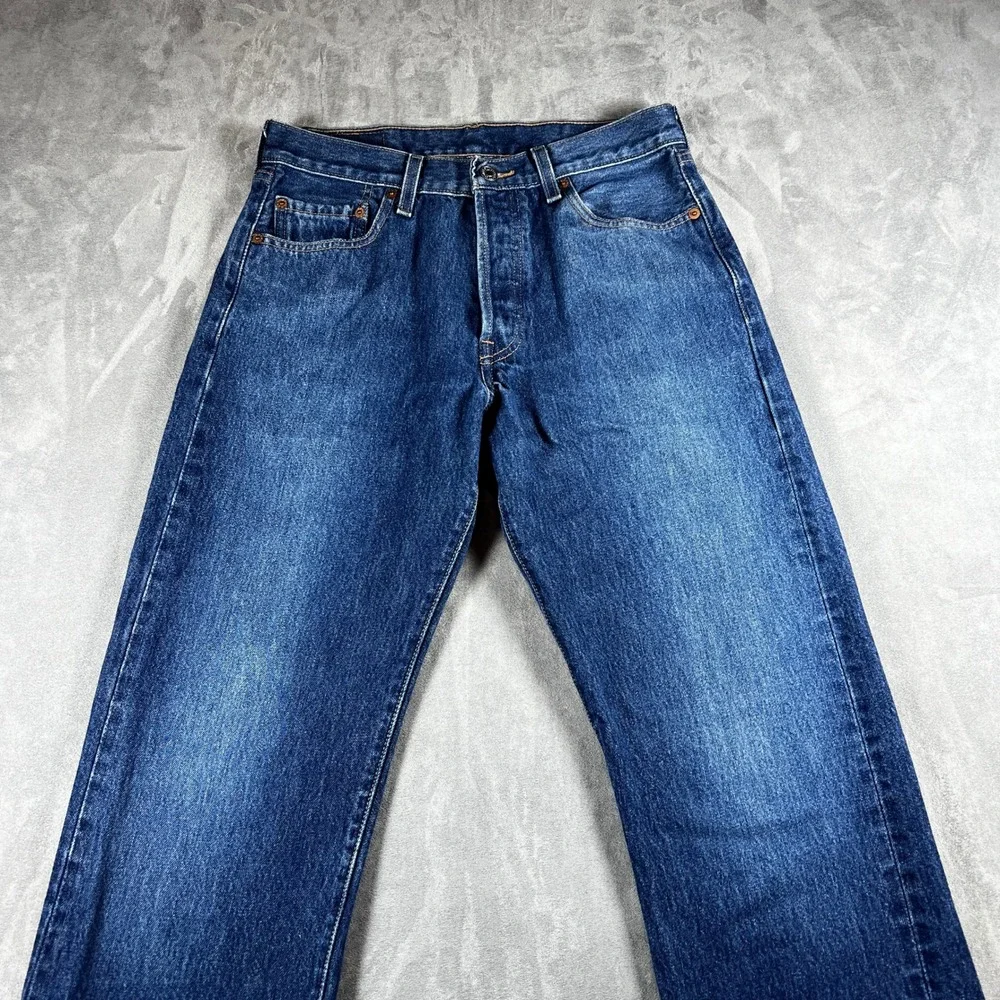 Levis 501 Original‎ Fit Mens Jeans 30x32 Blue Denim Button Fly Straight Leg